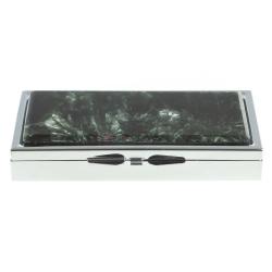 Таблетница на 3 отделения камень серафинит цвет серебро — 