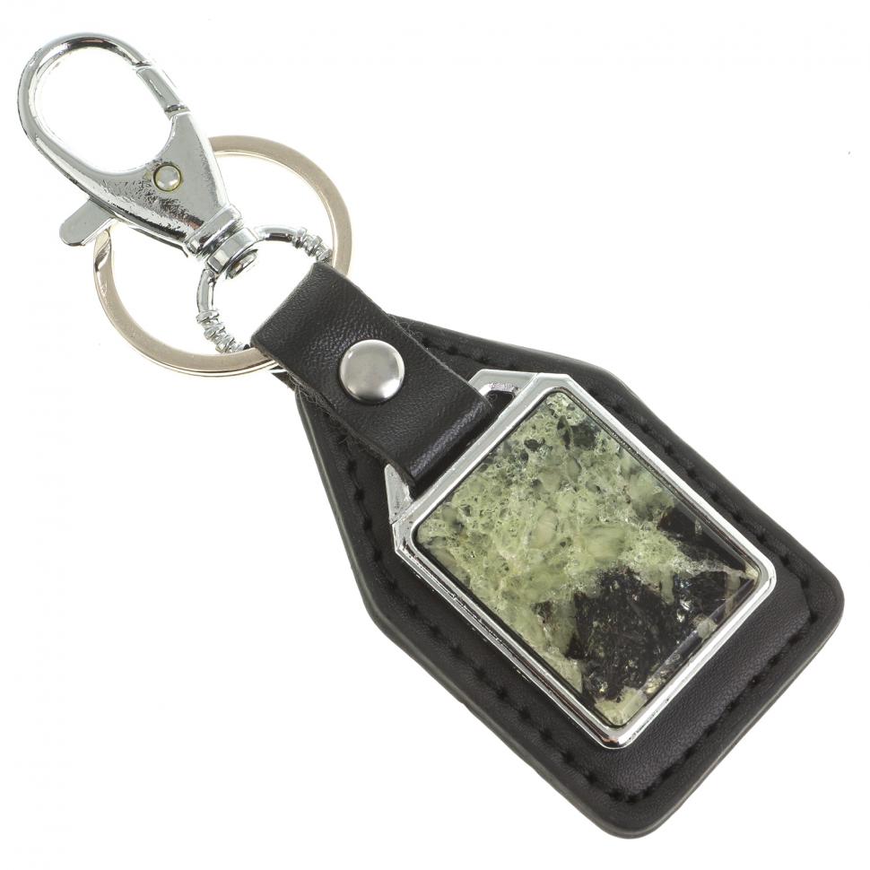 Брелок для ключей с накладкой из желтого апатита фото 1 — 