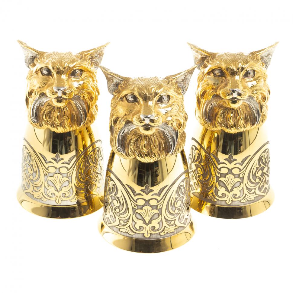 Стопки перевертыши "Рысь" 70 мл 3 шт Златоуст фото 1 — 