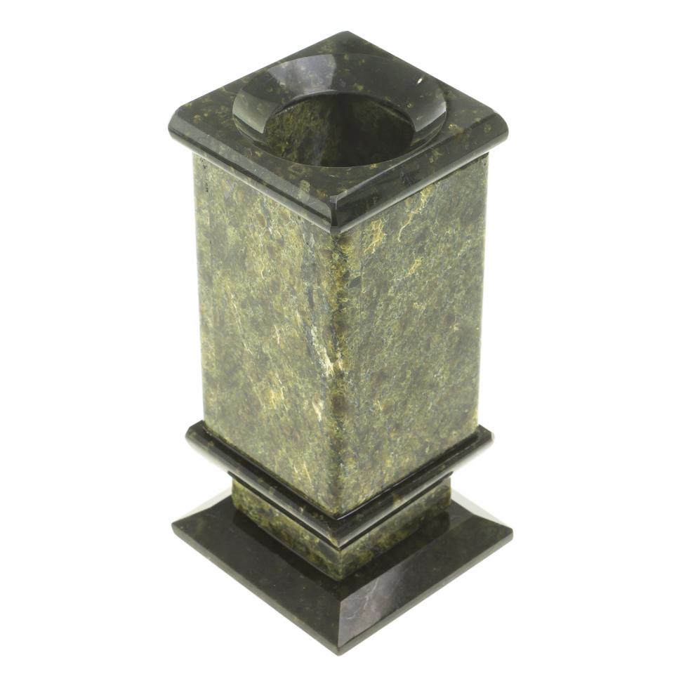 Карандашница настольная из камня змеевик фото 1 — 