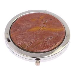 Зеркало круглое из яшмы цвет серебро — 