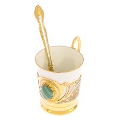 Кофейная чашка &quot;Агат&quot; из зеленого агата 80 мл Златоуст — 