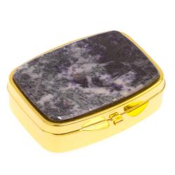 Таблетница на 2 отделения камень гетчеллит цвет золото — 