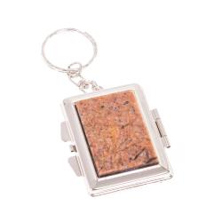 Складное зеркало брелок из камня пегматит прямоугольное — 