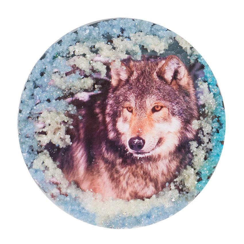 Магнит с рисунком "Волк" змеевик фото 1 — 