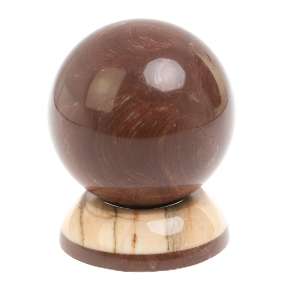 Шар "Антистресс" из лемезита и газганского мрамора 9,5 см фото 1 — 