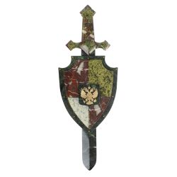 Сувенир из камня &quot;Щит и меч&quot; с креплением на стену — 