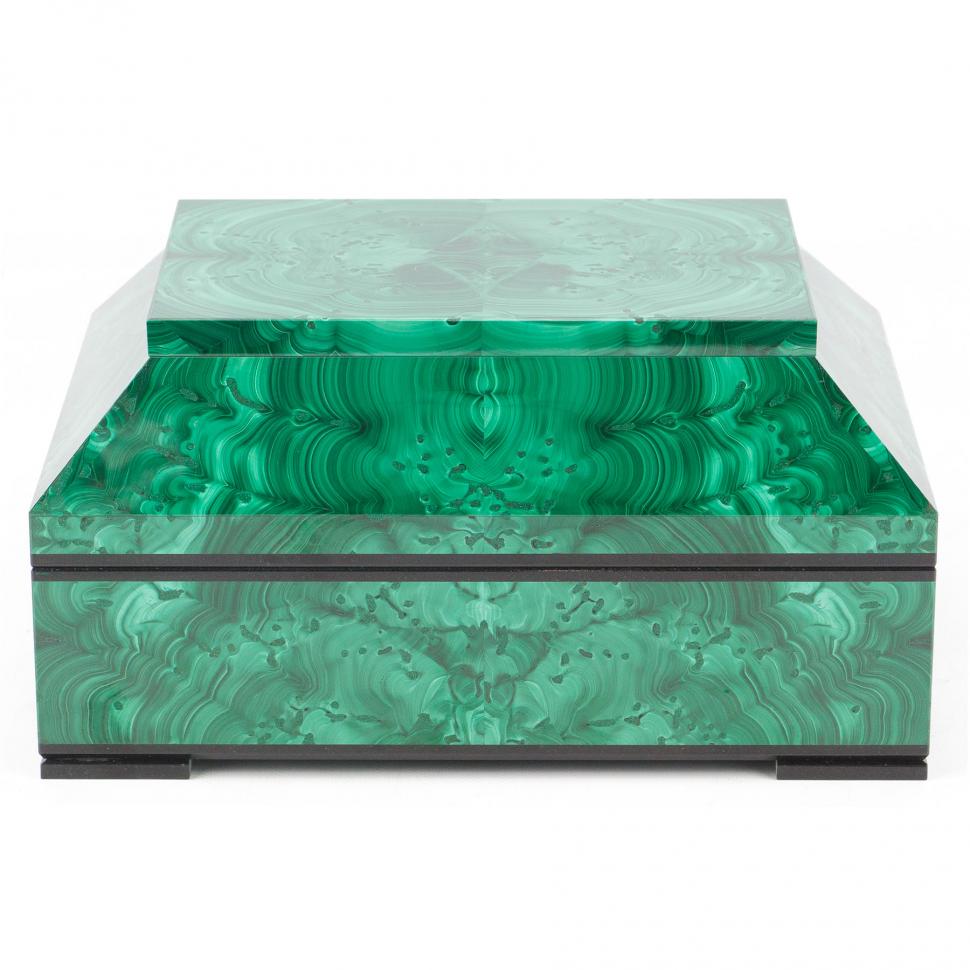 Ларец из камня малахит 20х15х10 см фото 1 — 