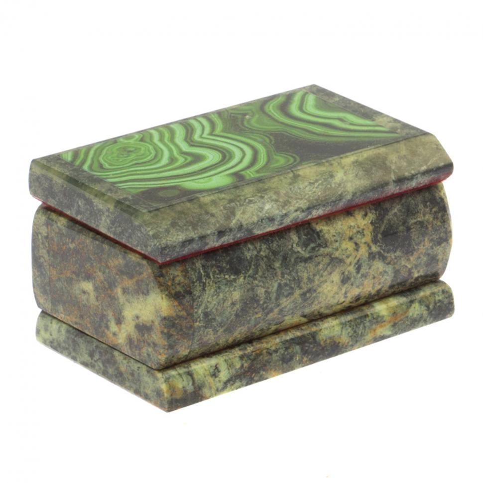 Шкатулка с иллюстрацией под малахит 10,5х6,5х5,5 см фото 1 — 