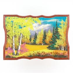 Панно прямоугольное &quot;Осень&quot; 27х18 см каменная крошка — 