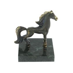 Статуэтка из бронзы &quot;Лошадка&quot; на шабровском змеевике — 