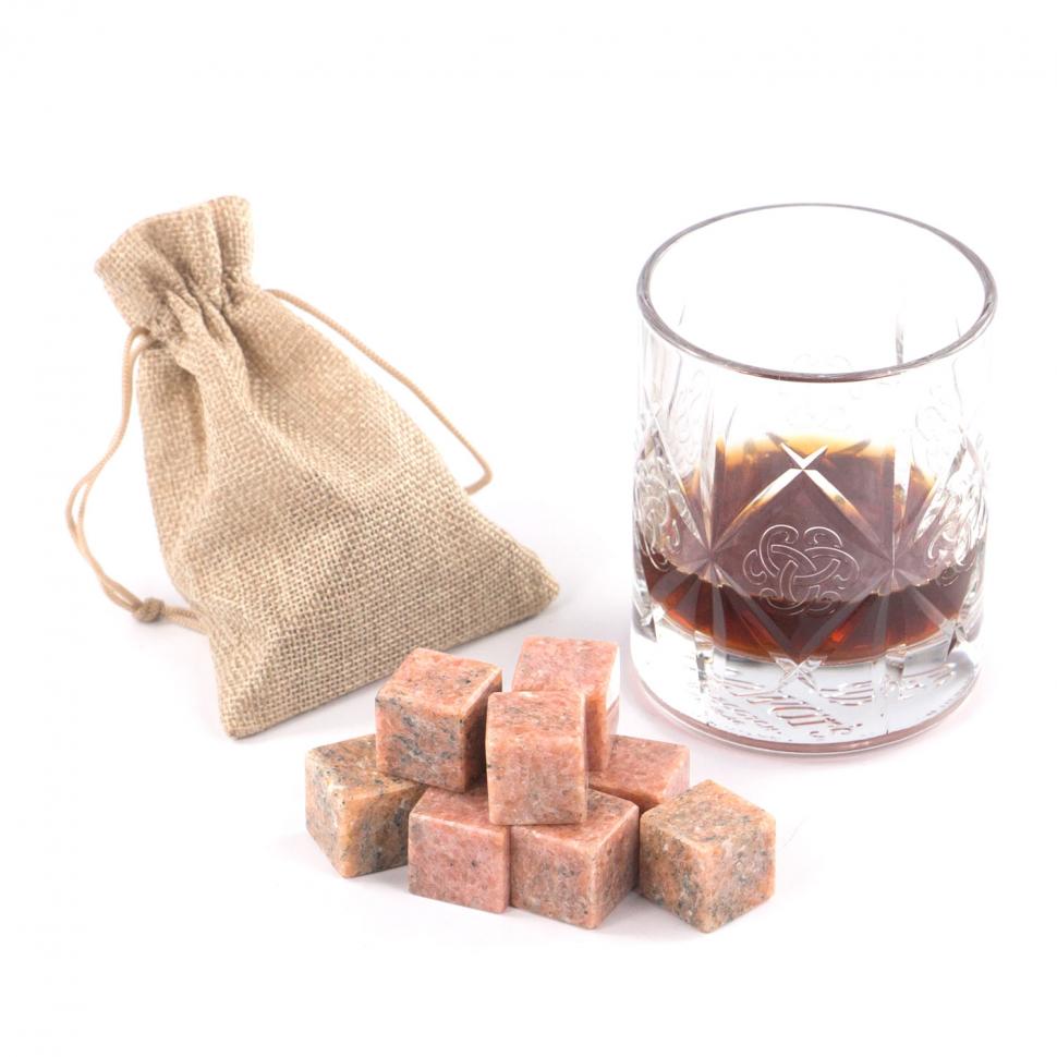 Камни для охлаждения виски 9 кубиков розовый мрамор фото 1 — 