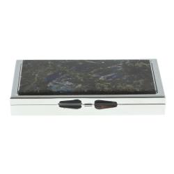 Таблетница на 3 отделения камень лабрадор цвет серебро — 