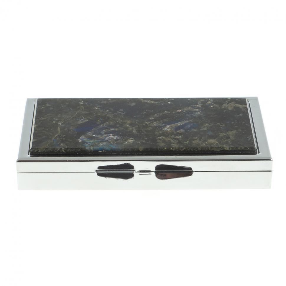 Таблетница на 3 отделения камень лабрадор цвет серебро фото 1 — 