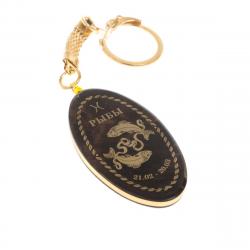 Брелок знак зодиака &quot;Рыбы&quot; камень обсидиан — 