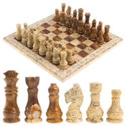 Шахматы &quot;Узоры&quot; доска 30х30 см оникс ракушечник — 