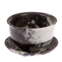 Чайная пиала и блюдце из мрамора — 