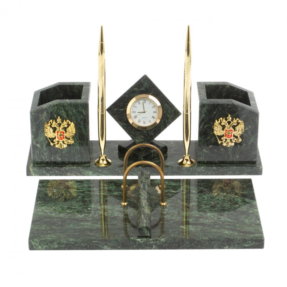 Настольный набор "Куб" из шабровского змеевика фото 1 — 