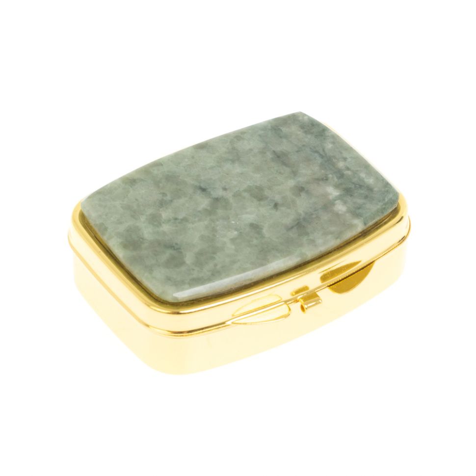Таблетница на 2 отделения жадеит цвет золото фото 1 — 