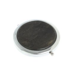 Зеркало круглое из камня золотистый обсидиан цвет серебро — 