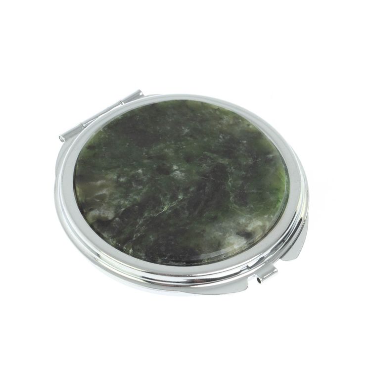 Зеркальце круглое из нефрита цвет серебро фото 1 — 