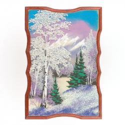 Панно прямоугольное &quot;Зима&quot; 27х18 см каменная крошка — 