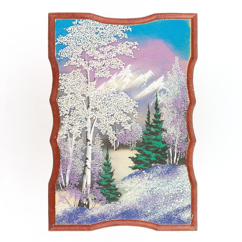 Панно прямоугольное "Зима" 27х18 см каменная крошка фото 1 — 