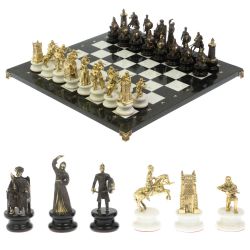 Шахматы &quot;Турецко-Европейская война&quot; бронза мрамор 48х48 см — 