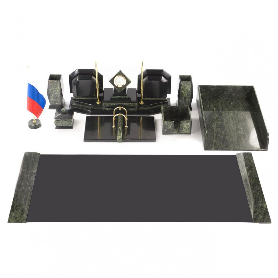 Письменный набор для руководителя из камня змеевик фото 1 — 