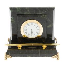 Настольные часы из змеевика 16х10х13,5 см — 