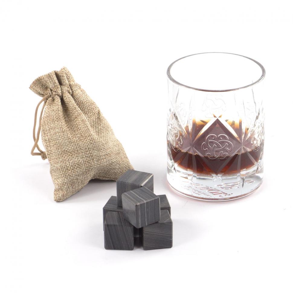 Камни для охлаждения виски комплект 6 кубиков полосатый мрамор фото 1 — 