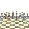 Шахматы "Подвиги Геракла" доска 28х28 см мрамор змеевик фото 5 — 