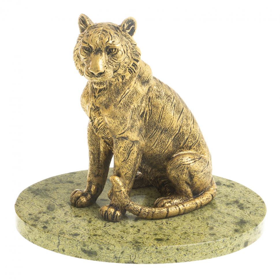 Сувенир фигурка "Тигрица" на подставке из змеевика фото 1 — 