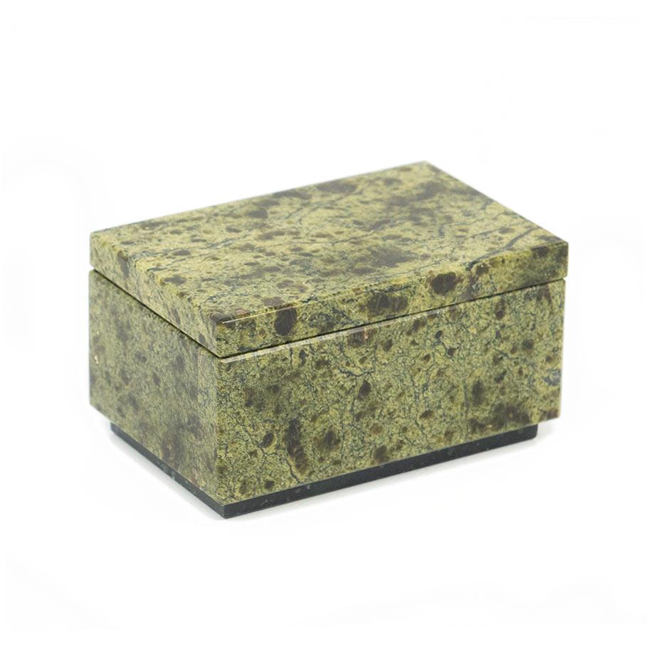 Шкатулка с зеркалом камень змеевик 9х6х4,5 см фото 1 — 