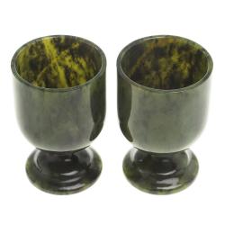 Набор рюмок из нефрита 2 шт 40 мл 4,3х6,5 см — 