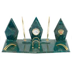 Настольный набор &quot;Ромб&quot; змеевик — 