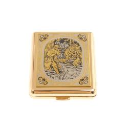 Портсигар с гравюрой &quot;Охота&quot; Златоуст — 