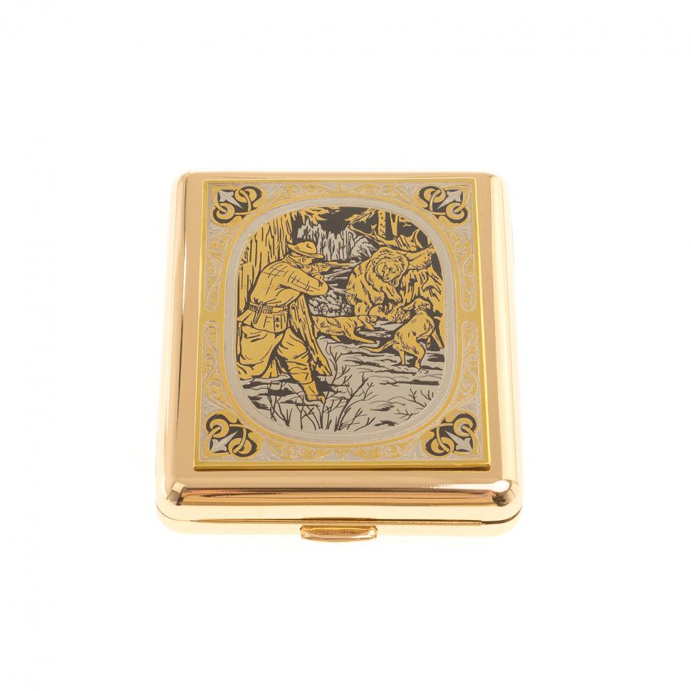 Портсигар с гравюрой "Охота" Златоуст фото 1 — 