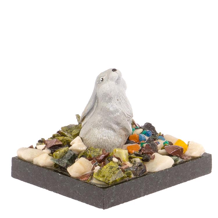 Сувенир "Заяц" из змеевика фото 1 — 