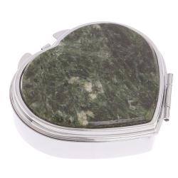 Таблетница &quot;Сердце&quot; на 3 отделения камень актиновит цвет серебро — 