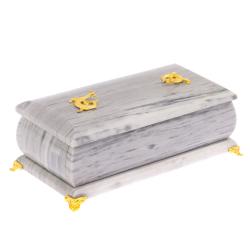 Шкатулка &quot;Дуэт&quot; из серого мрамора 19х9,5х8 см — 