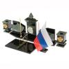 Настольный набор с гербом и флагом России камень офиокальцит фото 2 — 