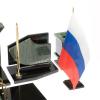 Настольный набор с гербом и флагом России камень офиокальцит фото 5 — 