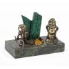 Статуэтка "Гномы рудокопы" бронза змеевик малахит фото 2 — 
