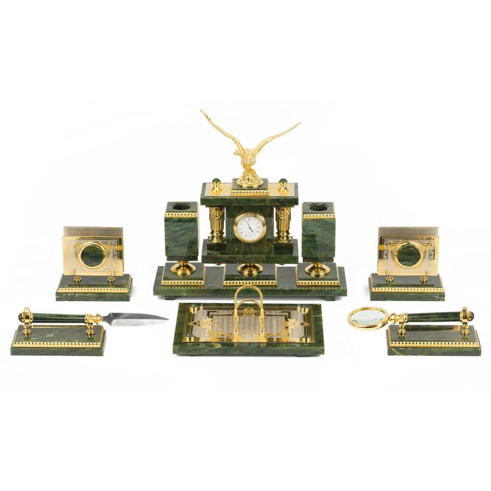 Настольный набор из нефрита "Орел" фото 1 — 