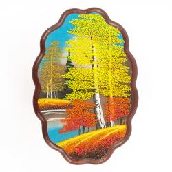 Панно овальное &quot;Осень&quot; 25х16 см каменная крошка — 