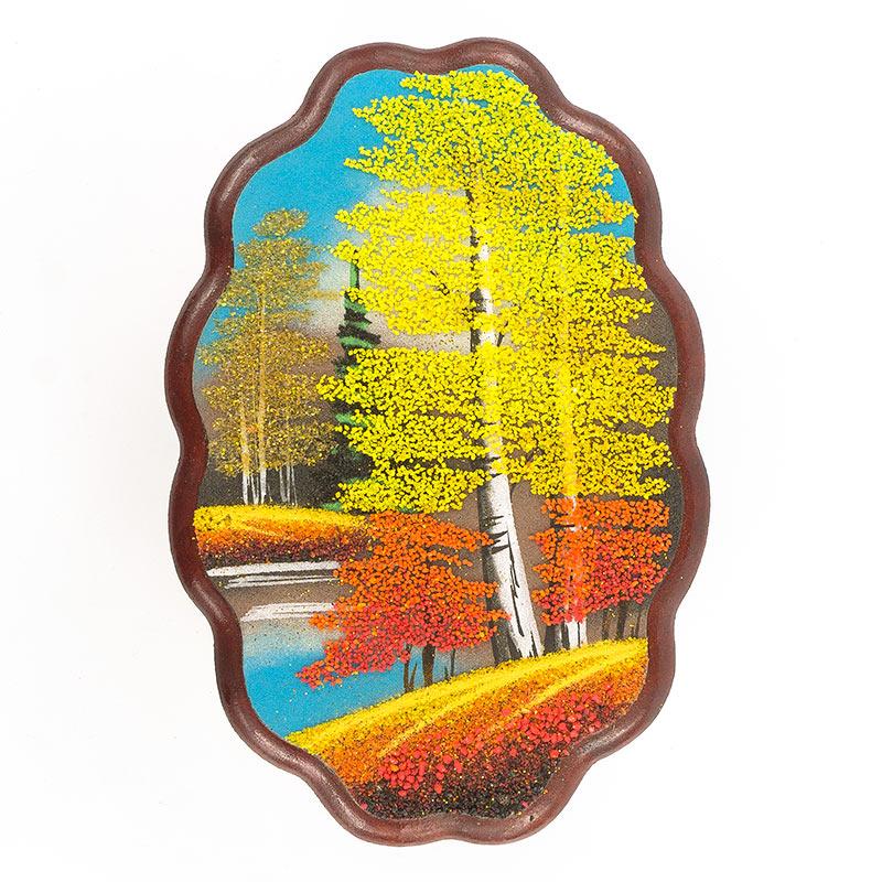 Панно овальное "Осень" 25х16 см каменная крошка фото 1 — 