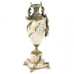 Декоративная ваза с часами &quot;Виноград&quot; из мрамора и бронзы — 