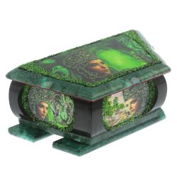 Шкатулка с рисунком &quot;Хозяйка медной горы&quot; 20х10х8 см змеевик — 