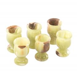 Набор рюмок 6 шт из камня оникс в картонной коробке 3,5х5,5 см — 